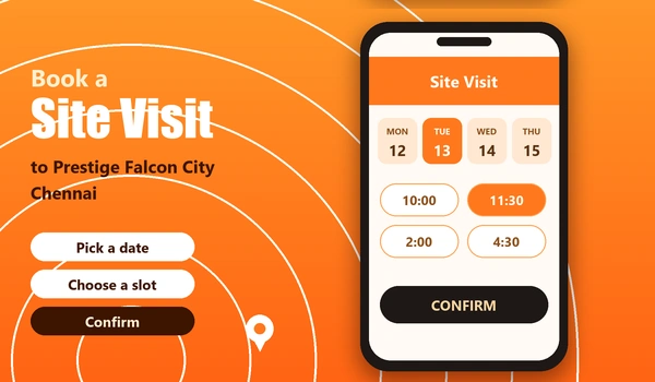 book a site visit to prestige falcon city Chennai hero