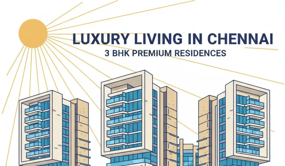 Modern luxury residential high-rise apartment towers in Chennai with premium amenities and landscaped gardens