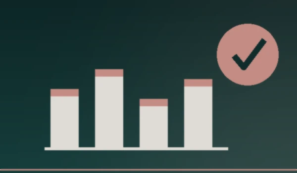 Illustrated bar chart with four pillars and a large checkmark badge, representing Big-Four-audited builder financial safety